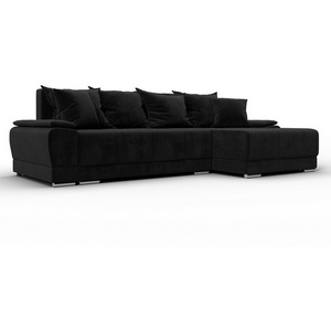 Изображение товара Диван угловой Лига-119 угол правый (ДСП,Брус,Фанера,ЛДС,Велюр/Черный) Лига Диванов 137094