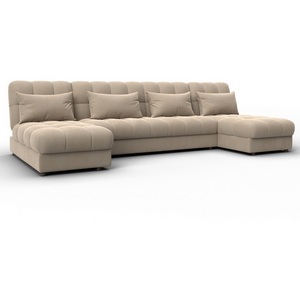 Изображение товара Диван П-образный Лига-116 НПБ (ДСП,ЛДСП,Велюр/Бежевый) Лига Диванов 137326