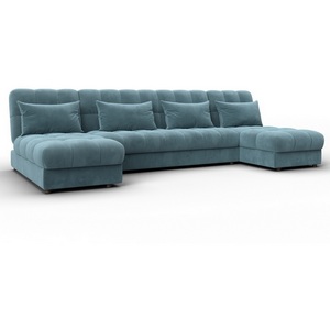 Изображение товара Диван П-образный Лига-116 НПБ (ДСП,ЛДСП,Велюр/Бирюзовый) Лига Диванов 137327