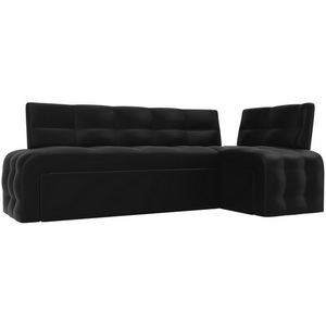 Изображение товара Кухонный угловой диван Люксор правый (экокожа черная) Лига Диванов 28599