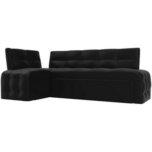 Изображение товара Кухонный угловой диван Люксор левый (экокожа черная) Лига Диванов 28599L