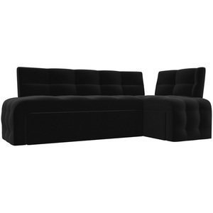 Изображение товара Кухонный угловой диван Люксор правый (микровельвет черный) Лига Диванов 28601