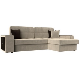 Изображение товара Угловой диван Брюссель правый (микровельвет бежевый) Лига Диванов 29386
