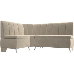 Изображение товара Кухонный угловой диван Кантри левый (микровельвет бежевый) Лига Диванов 29446L