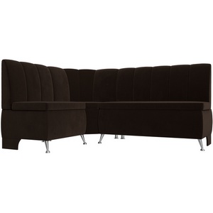 Изображение товара Кухонный угловой диван Кантри левый (микровельвет коричневый) Лига Диванов 29448L