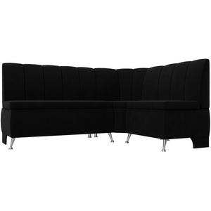 Изображение товара Кухонный угловой диван Кантри правый (микровельвет черный) Лига Диванов 29450