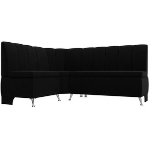 Изображение товара Кухонный угловой диван Кантри левый (микровельвет черный) Лига Диванов 29450L