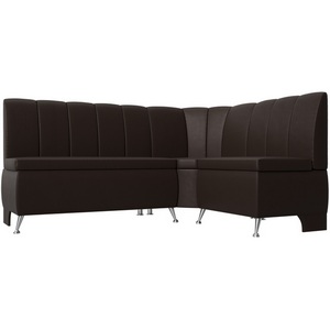 Изображение товара Кухонный угловой диван Кантри правый (экокожа коричневая) Лига Диванов 29453