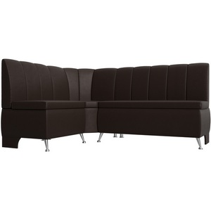 Изображение товара Кухонный угловой диван Кантри левый (экокожа коричневая) Лига Диванов 29453L