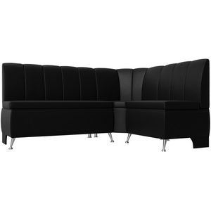 Изображение товара Кухонный угловой диван Кантри правый (экокожа черная) Лига Диванов 29454