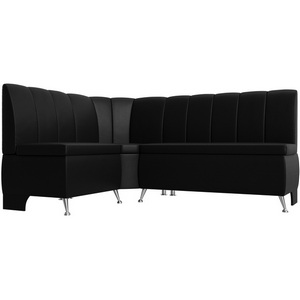 Изображение товара Кухонный угловой диван Кантри левый (экокожа черная) Лига Диванов 29454L