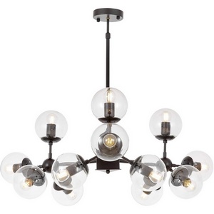 Изображение товара Потолочная люстра на штанге Lumina Deco Zodiak LDP 160-12 BK+PR