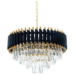 Изображение товара Подвесная каскадная люстра хрустальная Lumina Deco LDP 6003-550 BK+F.GD