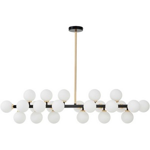 Изображение товара Потолочная люстра молекулы на штанге Lumina Deco Marsiada LDP 6033-24 BK+GD