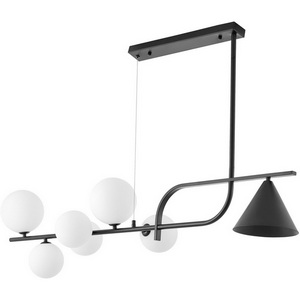 Изображение товара Потолочная люстра на штанге Lumina Deco Amadeo LDP 7036-7 BK+WT