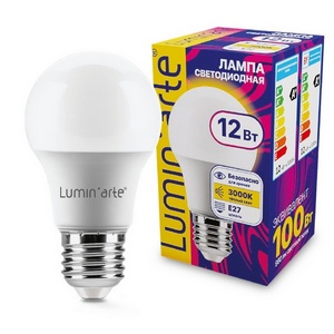 Изображение товара Светодиодная лампа 12Вт 3000K E27 Lumin'arte LSTD-A60-12W3KE27