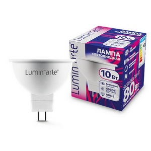Изображение товара Светодиодная лампа 10Вт 4000K GU5.3 Lumin'arte LSTD-MR16-10W4KGU5.3