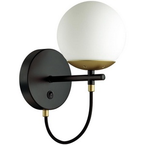 Изображение товара Бра с выкл. черный, золотой E27 60W Lumion Randi 5212/1W в форме шара