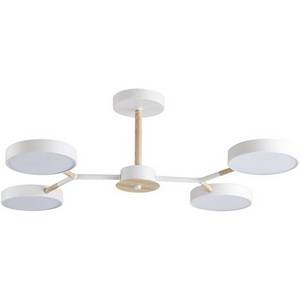 Изображение товара Потолочная люстра с белым плафоном на штанге Lumion Brad 5652/72CL 063 белый, дерево LED 72W 3000-6000K 3253Лм 220V