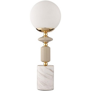 Изображение товара Настольная лампа Lumion Vivien 6580/1T французское золото, серый/белый металл, керамика/стекло E14 1*40W 220V