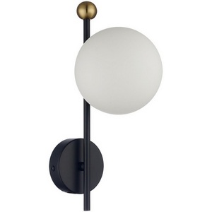 Изображение товара Бра Lumion Melody 6581/1W черный, золотой/белый металл /стекло E14 1*40W 220V