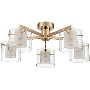 Изображение товара Потолочная люстра на штанге Lumion Verdi 6587/5C золото/прозрачный, металл/стекло E14 5*40W 220V