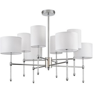 Изображение товара Потолочная люстра на штанге Lumion Latti 6589/8C хром/белый, металл/текстиль E14 8*40W 220V