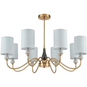 Изображение товара Потолочная люстра на штанге Lumion Anri 6590/8 латунь/мятный зеленый, металл, керамика/текстиль E14 8*40W 220V