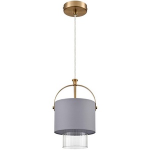 Изображение товара Подвесной светильник Lumion Jane 6592/1 латунь/серый, металл/текстиль, стекло E14 1*40W 220V