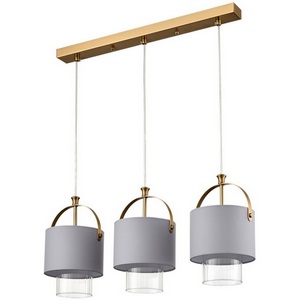 Изображение товара Подвесной светильник Lumion Jane 6592/3A латунь/серый, металл/текстиль, стекло E14 3*40W 220V