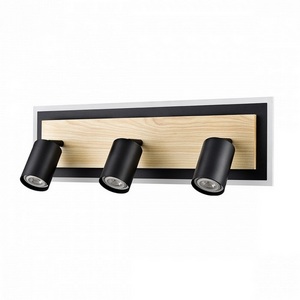 Изображение товара Настенный светильник со спотами Lumion Pine 8025/20WL черный/дерево, металл/МДФ LED GU10 3*10W + LED 20W 220V