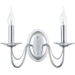 Изображение товара Бра Lumion Incanto 8034/2W металл/стекло, хром/прозрачный E14 2*40W 220V подсвечник