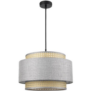 Изображение товара Подвесной светильник Lumion Launa 8043/1 черный/серый/бежевый, металл/текстиль/ротанг Е27 1*60W 220V