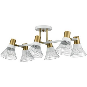 Изображение товара Потолочная люстра на штанге Lumion Anriya 8045/6C белый, латунь/белый металл/металл Е14 6*40W 220V