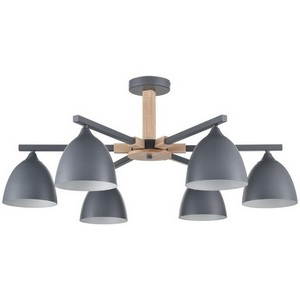 Изображение товара Потолочная люстра на штанге Lumion Colange 8096/6C серый/серый металл, дерево/металл Е27 6*60W 220V