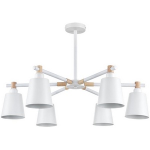 Изображение товара Потолочная люстра на штанге Lumion Rosalina 8097/6C белый/белый металл, дерево/металл Е27 6*60W 220V