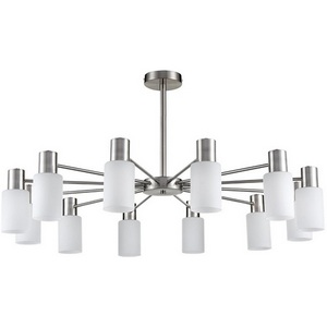 Изображение товара Потолочная люстра с белым плафоном на штанге Lumion Mave 8099/12C никель/белый металл/стекло Е14 12*40W 220V