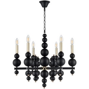 Изображение товара Подвесная люстра Lumion Nana 8106/6 черный/золото, металл Е14 6*40W 220V подсвечник
