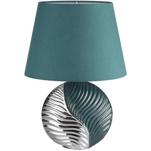 Изображение товара Настольная лампа Lumion Tapala 8140/1T бирюзовый/серебро, керамика/текстиль Е27 1*60W 220V