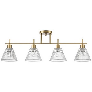 Изображение товара Люстра потолочная накладная с прозрачным плафоном на штанге Lumion Vivian 8188/4C латунь/прозрачный, металл/стекло E14 4*40W 220V