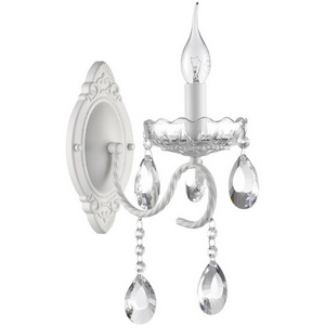 Изображение товара Бра Lumion Snow 8189/1W белый металл/хрусталь E14 1*40W 220V подсвечник с подвесками