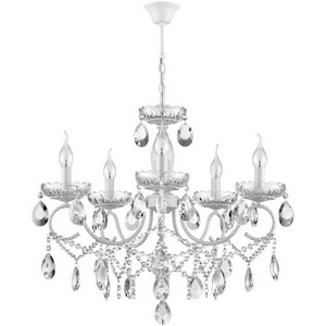 Изображение товара Подвесная люстра Lumion Snow 8189/5 белый, металл/хрусталь E14 5*40W 220V подсвечник с подвесками