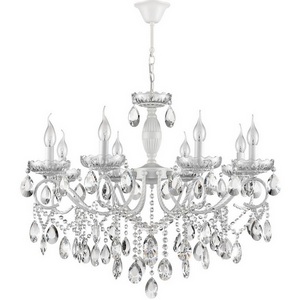 Изображение товара Подвесная люстра Lumion Snow 8189/8 белый, металл/хрусталь E14 8*40W 220V подсвечник с подвесками