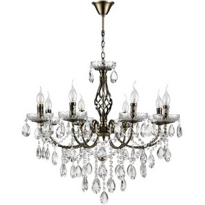 Изображение товара Подвесная люстра Lumion Linn 8190/8 античная бронза, металл/хрусталь E14 8*40W 220V подсвечник с подвесками