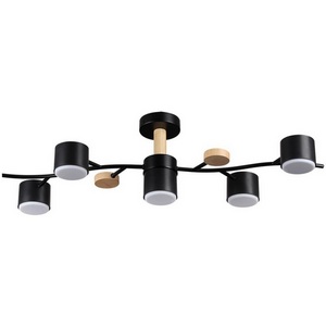 Изображение товара Люстра потолочная накладная с led-лампами на штанге Lumion Crypto 8194/5C черный, металл/дерево/пластик LED GX53 5*9W 220V