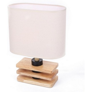 Изображение товара Настольная лампа Lumion Maderana 8205/1T светлое дерево/бежевый, дерево/текстиль E27 1*60W 220V
