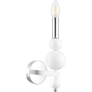 Изображение товара Бра Lumion Nana 8260/1W белый/хром, E14 1*40W 220V в виде свечи