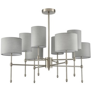 Изображение товара Потолочная люстра на штанге Lumion Latti 8262/8C металл/текстиль, никель/серый E14 8*40W 220V