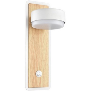 Изображение товара Настенный светильник Lumion Leland 8263/1W металл, белый/дерево GX53 LED 1*7W 220V