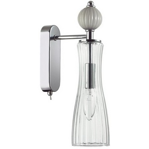 Изображение товара Бра с выключателем Lumion Emily 8269/1W хром/серый/прозрачный, металл/керамика/стекло Е14 1*40W 220V